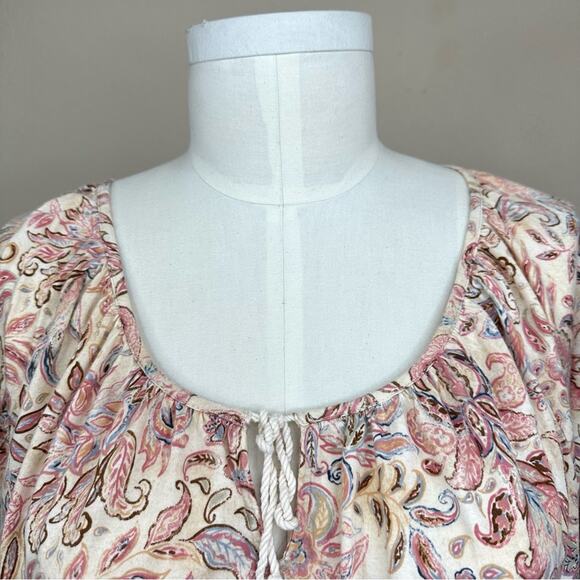 LAUREN RALPH LAUREN Boho Floral Paisley Cotton Top Women’s Size XL - Picture 5 of 13